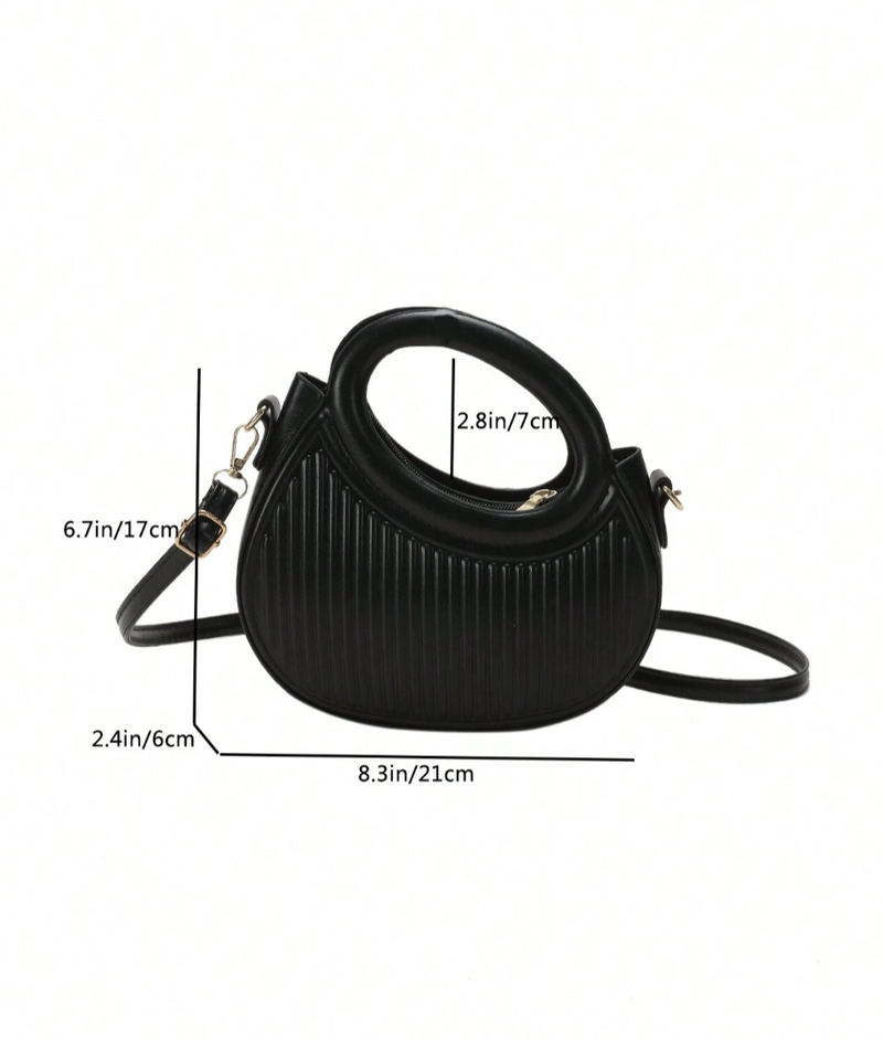 Mode Schwarz Nischendesign Französisch Gentle Lady Neuer Trend Pendler Date Handgehaltene One-Shoulder Cross-Body Damentasche_voghion.com