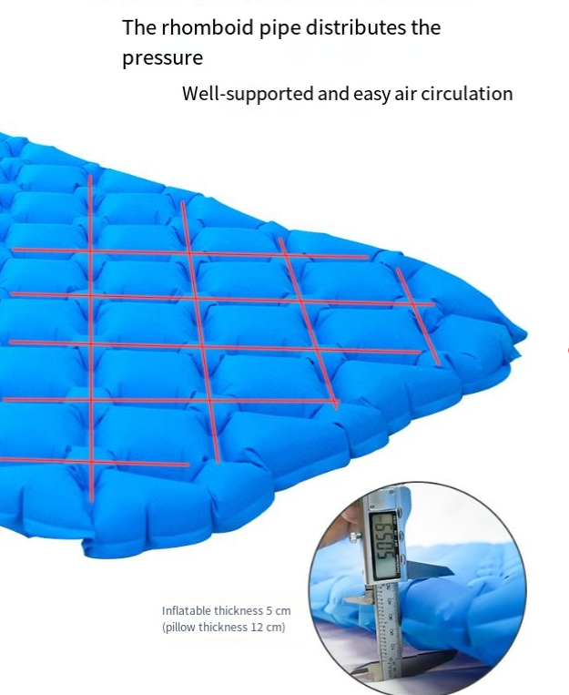 Tapis de couchage pour tente d'extérieur, tapis de camping ultra léger et portable, tapis imperméable Pentagon, tapis gonflable en TPU à diamant unique_voghion.com
