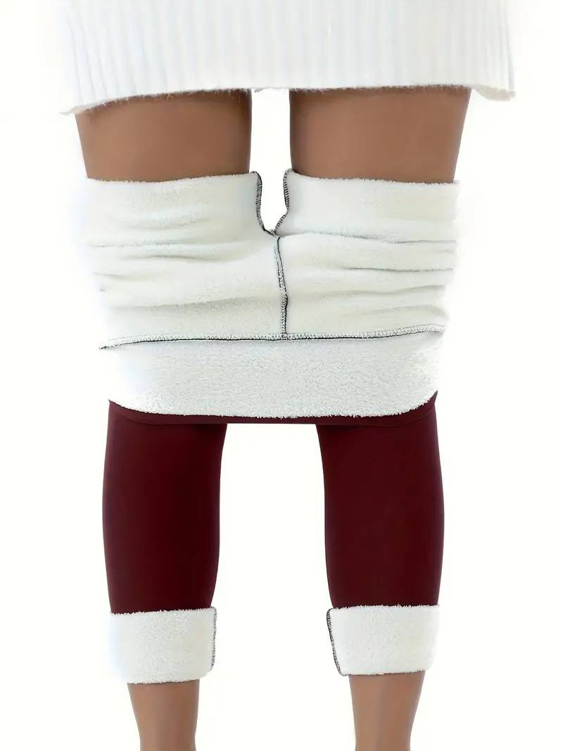 Moteriški drabužiai pastorintu aukštu juosmeniu avinėlio vienspalviai antblauzdžiai Lieknina maža kojelė šilta ir kasdieniška_voghion.com