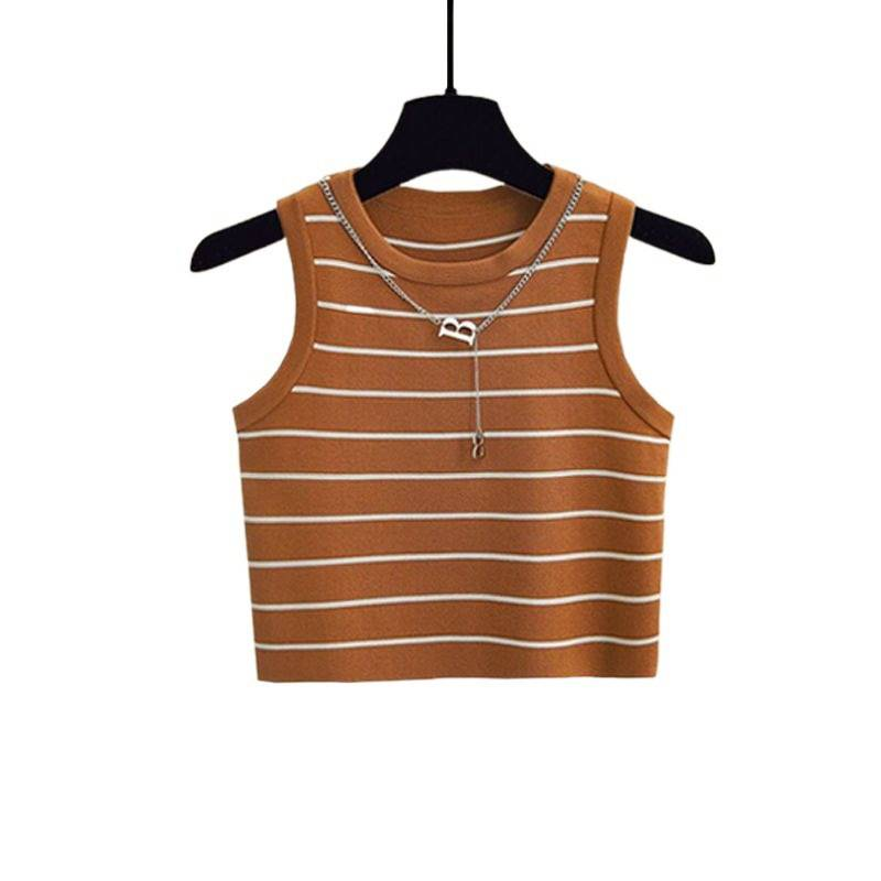 Women's Clothing New Large Size Shirt Top With Striped Vest And Jeans Three Piece Suit_voghion.com