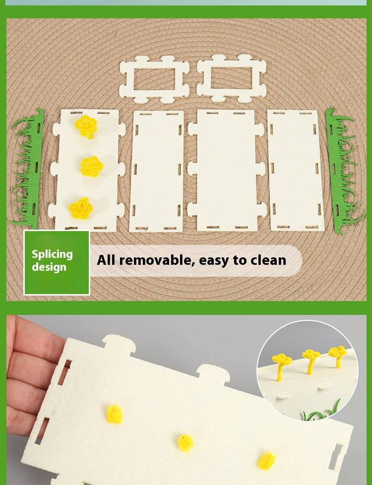 Hamster Felt Hideout Creative Assembly & Detachable House Bed Small Animal Tunnel Hidey Habitats Decor For Hamster_voghion.com