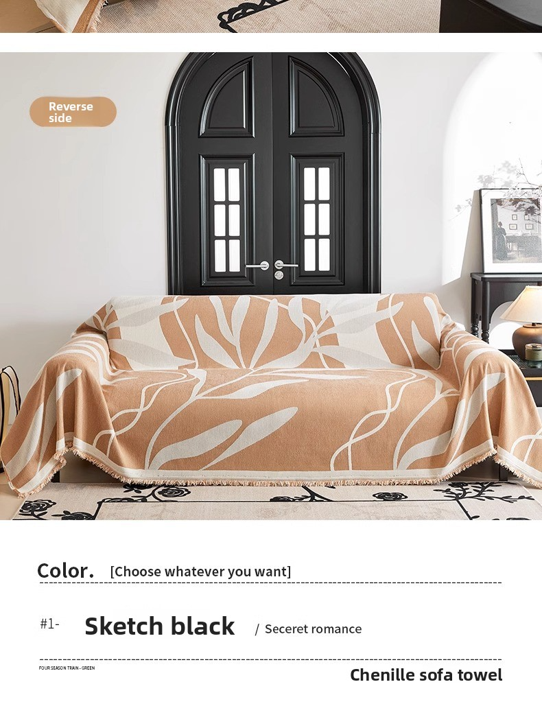 Abstract Geometric Chenille Sofa Cover - Modern Thickened Slipcover (Non-Slip Full Coverage Premium Textured Fabric)_voghion.com