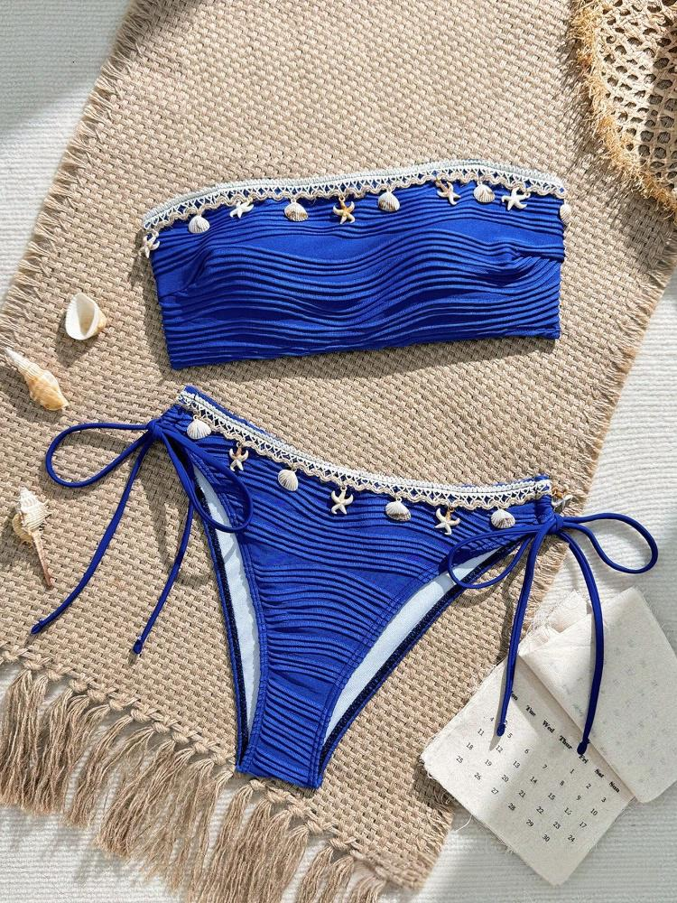 Damenbekleidung Neue Sexy Einfarbig Tube Top Shell Damen Strandurlaub Badeanzug Bikini_voghion.com