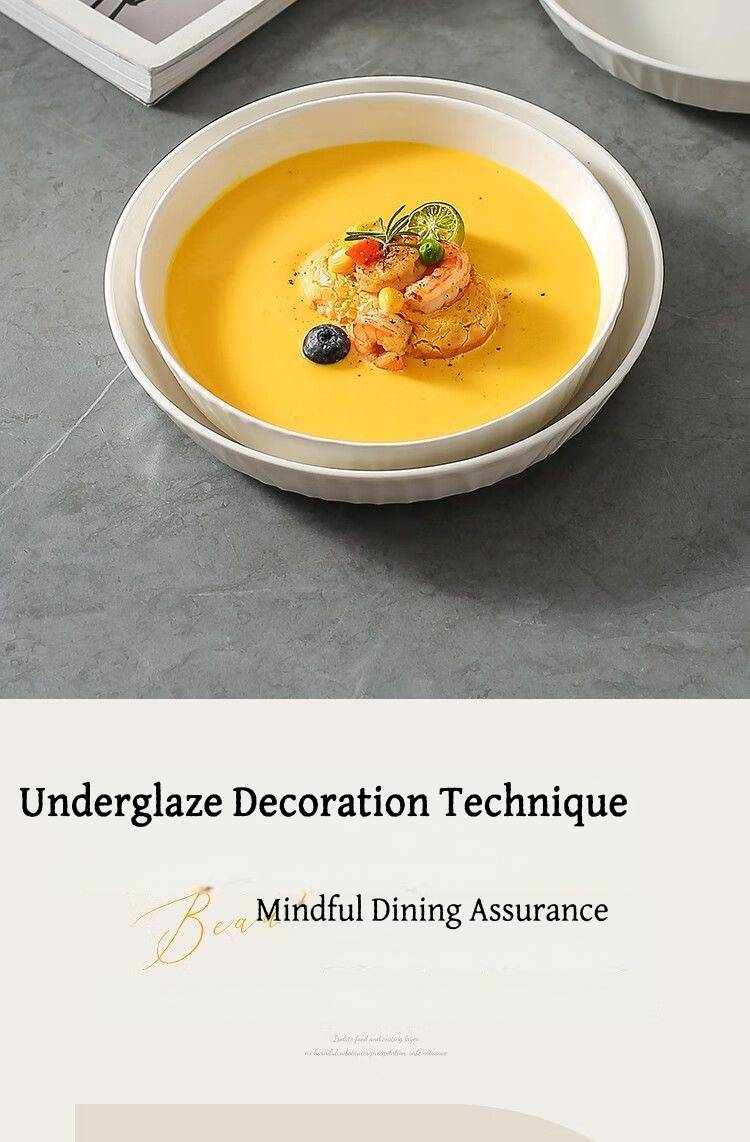 2er-Pack 8,1 Zoll dicke Essteller aus Keramik, skandinavischer Stil, vielseitig verwendbar, Serviergeschirr für Pasta und Obst, leicht zu reinigen, kommerzielle Qualität_voghion.com