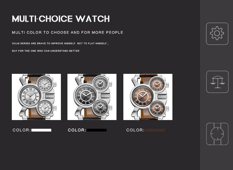 Men's Classic Quartz Watch With Genuine Leather Strap, GMT Function, Mineral Crystal, Square Dial, Water Resistant_voghion.com