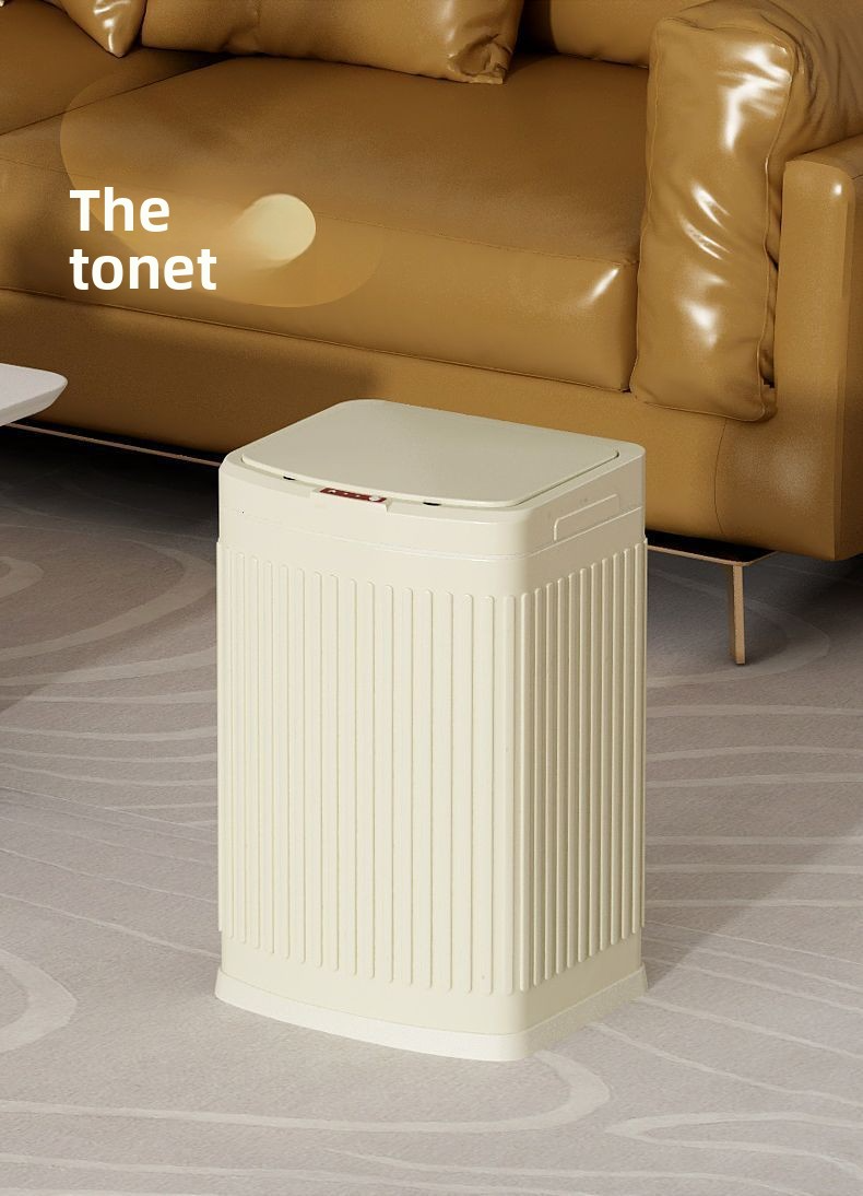 Slimme sensor afvalbak van roestvrij staal - contactloze automatische opening voor keuken en badkamer (geurbestendig, modern vierkant ontwerp, grote capaciteit 6L-15L)_voghion.com