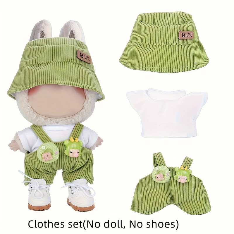 Modne ubranka dla lalek Labubu, urocze ubranka dla lalek o długości 17 cm/6,69 cala, buty i akcesoria do zabawy i ekspozycji, cosplay Sanrio dla Kuromi_voghion.com