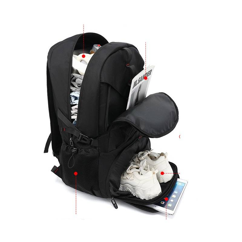 Men's Large Capacity Backpack With Shoe Compartment, Expandable Laptop Backpack For Travel, Outdoor Hiking, Water-Resistant Design (Sizes 50L-80L)_voghion.com
