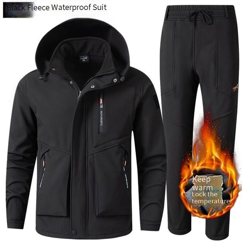 Ensemble veste de ski d'hiver imperméable et coupe-vent doublée polaire pour homme et femme, idéal pour l'équitation, la randonnée et les sports de neige._voghion.com