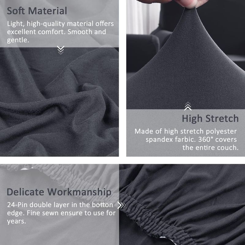 solid color Four Seasons stretch all-inclusive sofa cover L-shaped sectional sofa cover sofa cover_voghion.com