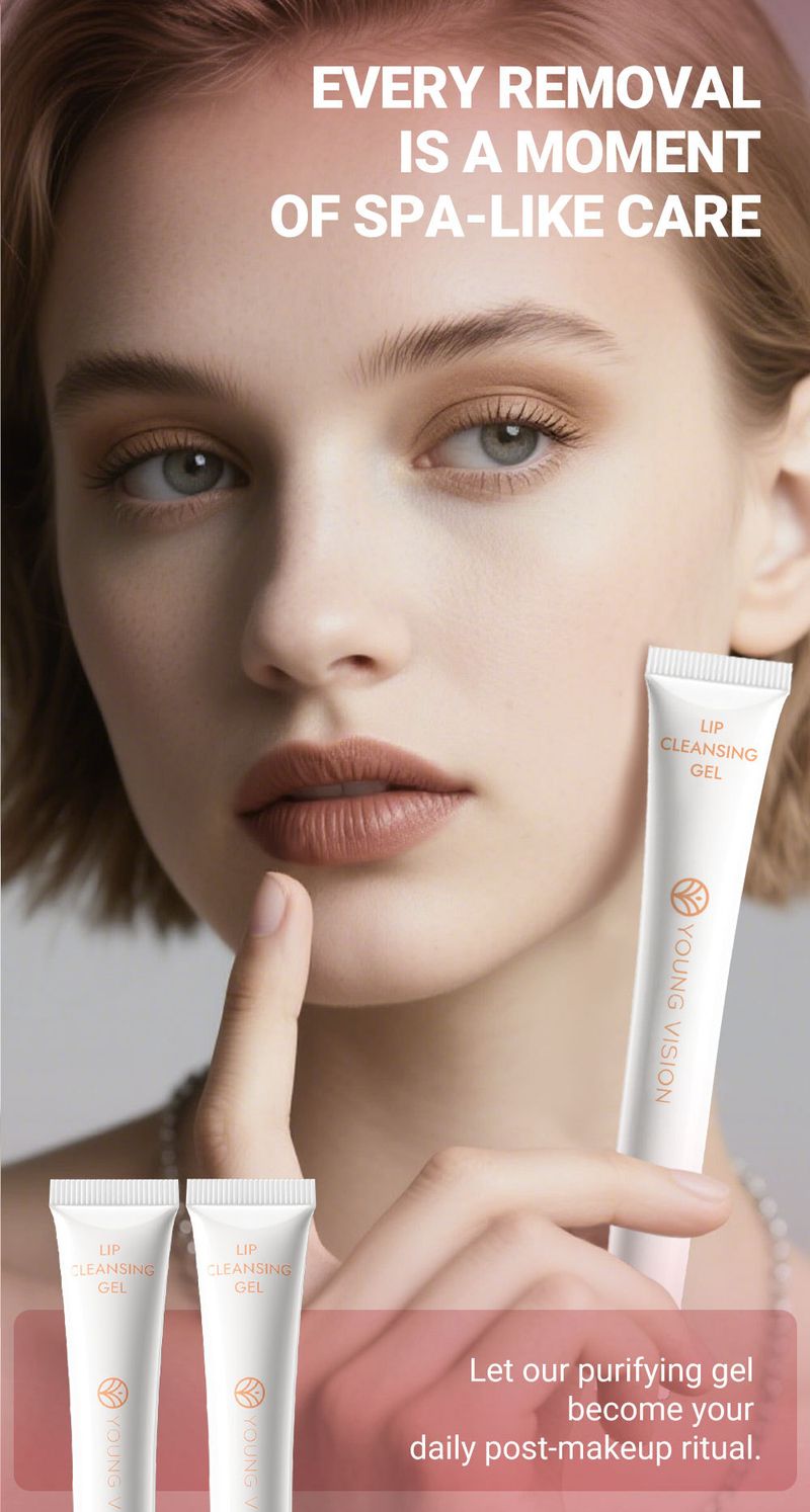 Lippen-Make-up-Entfernungsgel mit blütenförmigem Silikonbürstenkopf zur 3-in-1-Entfernung von Augen-, Lippen- und Augenbrauen-Make-up_voghion.com