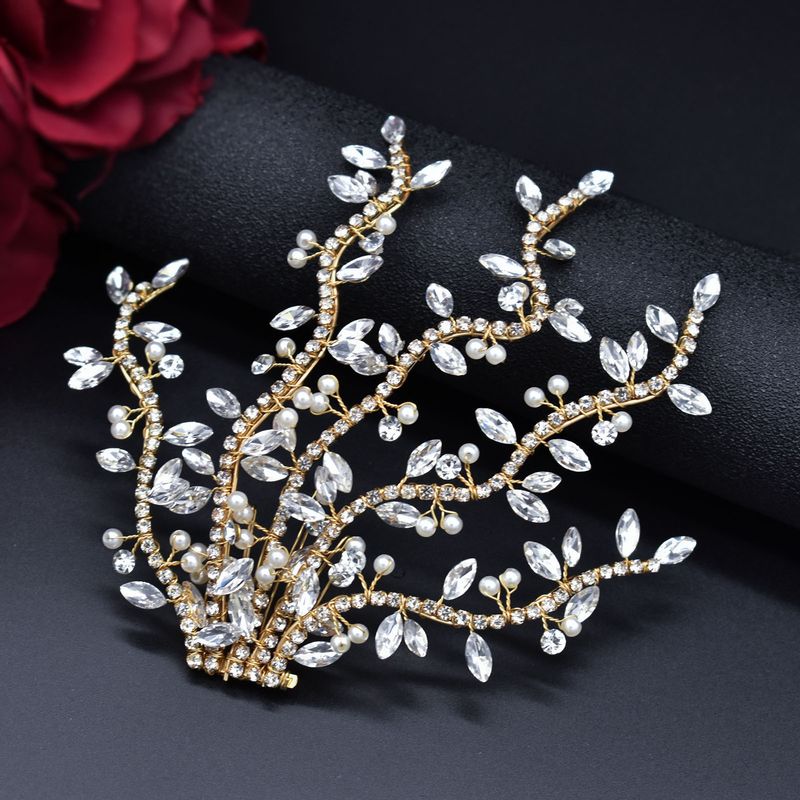 Haarkamm, Kopfschmuck, Braut, handgefertigt, Strass, Perlen, Haarkamm, Frisur, weiches Haar, Zubehör für Hochzeitskleider_voghion.com