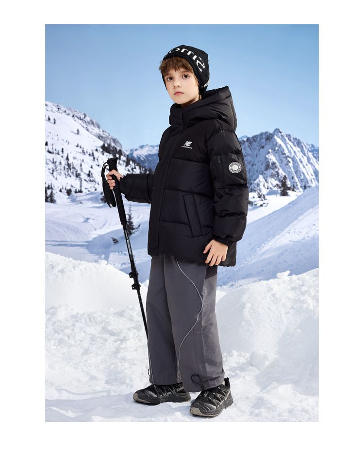 Kids' Thick Puffer Jacket With Hood – Stylish Color-Block Winter Coat For Boys & Girls (Gray/Black/Lavender/Red)_voghion.com