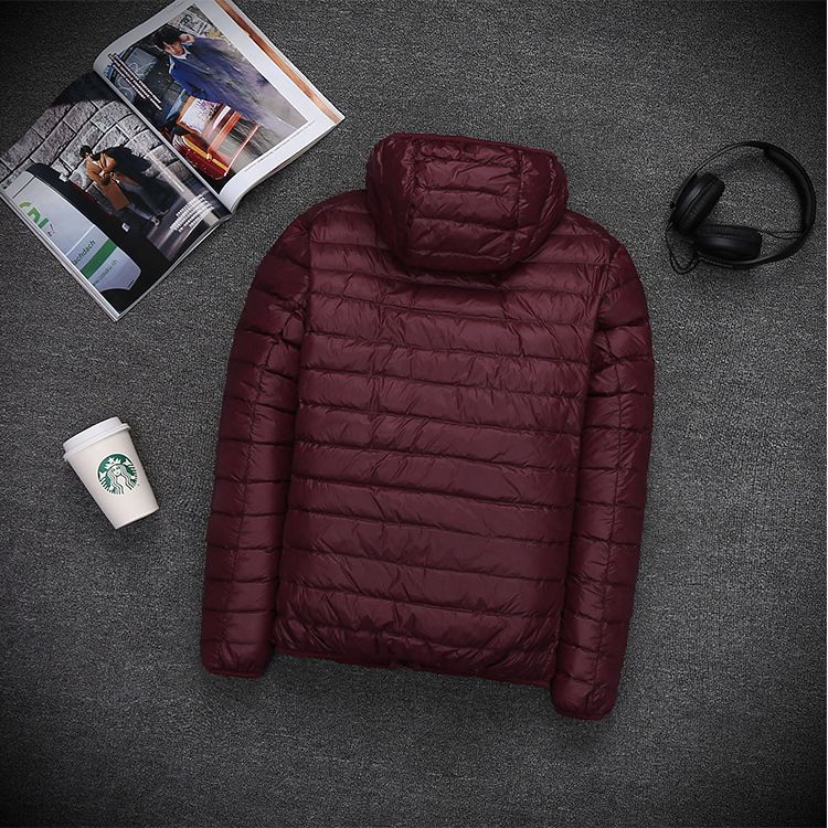 Ultralicht donsjack voor heren – Slim Fit, opvouwbare pufferjas met capuchon, winddicht en waterafstotend (M-4XL, reisklaar)_voghion.com