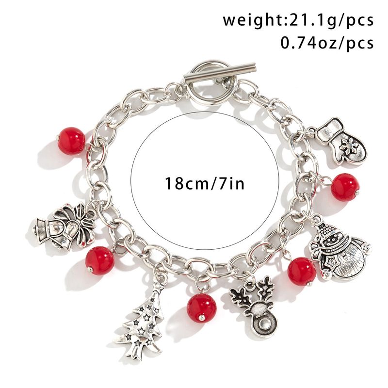 Coffret cadeau de sapin de Noël créatif et diversifié, collier pendentif cloche Collier de perles rondes rouges à la mode_voghion.com