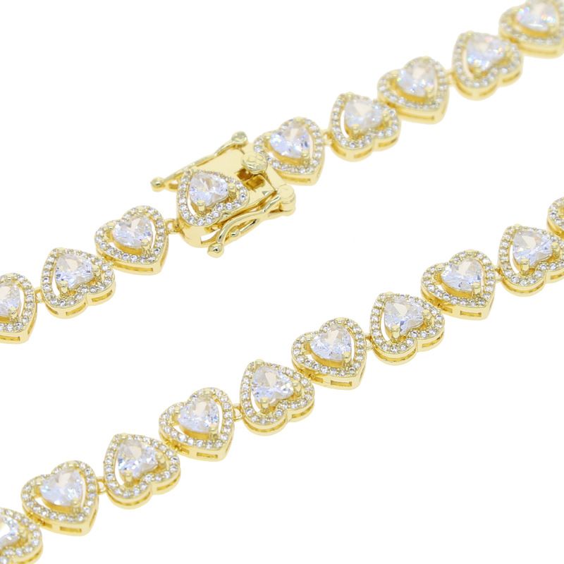 Women's Jewelry Heart Shaped Zircon Necklace Fashion Trend Inlaid Zircon Women's Necklace_voghion.com