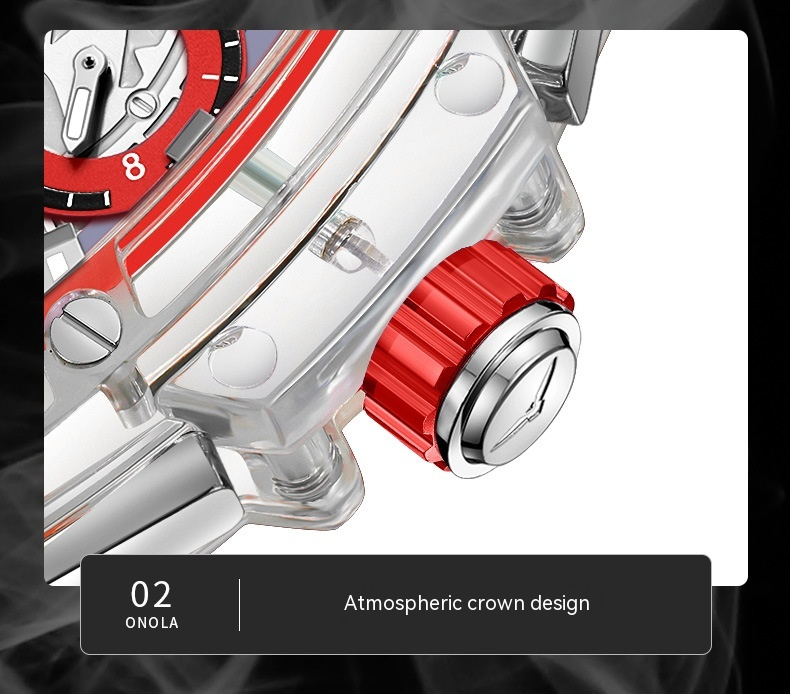 Nuovo orologio ONOLA Moda Nuova custodia trasparente Orologio da uomo impermeabile multifunzionale con luce notturna Popolare per le donne_voghion.com