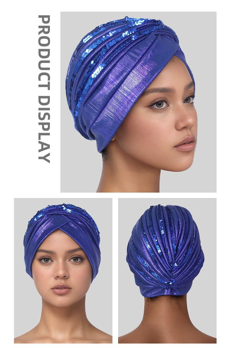 Foulard da donna con perline ricamate - Elegante hijab musulmano con motivi floreali etnici, versatile per tutte le stagioni. Cappello hijab casual a rombi._voghion.com
