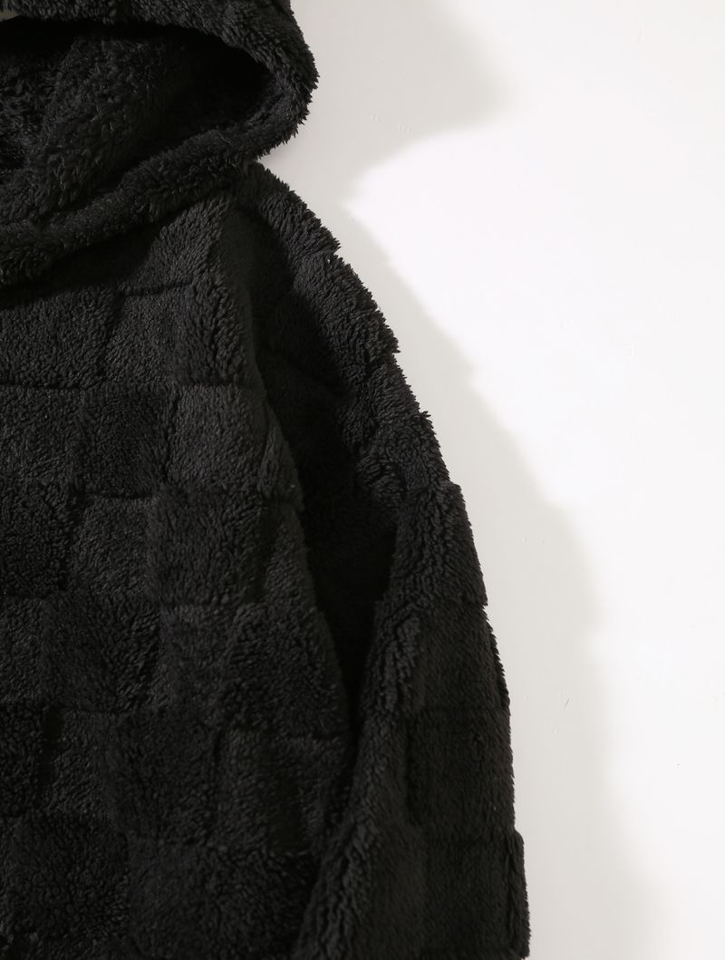 Übergroßer Fleece-Hoodie für Herren – Winter-Pullover mit Sherpa-Futter und Karomuster (S-XXL)_voghion.com