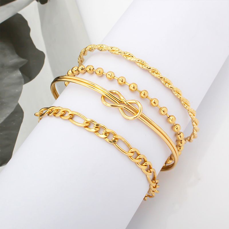 Ins Niche Fashion Simple Hand Jewelry For Women Multi Layer Stacking Adjustable Bracelet Set BR1880_voghion.com