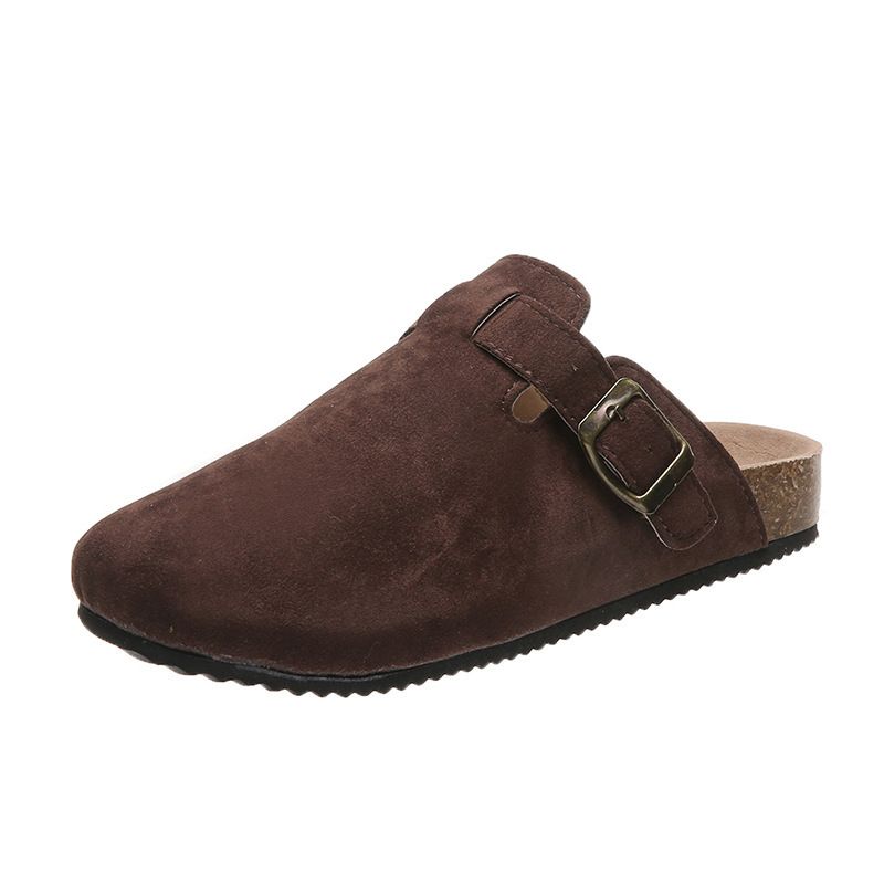 Baotou Frauen Liebhaber Kork Große Caligae Casual Halb Hausschuhe Faule Schuhe Mode_voghion.com