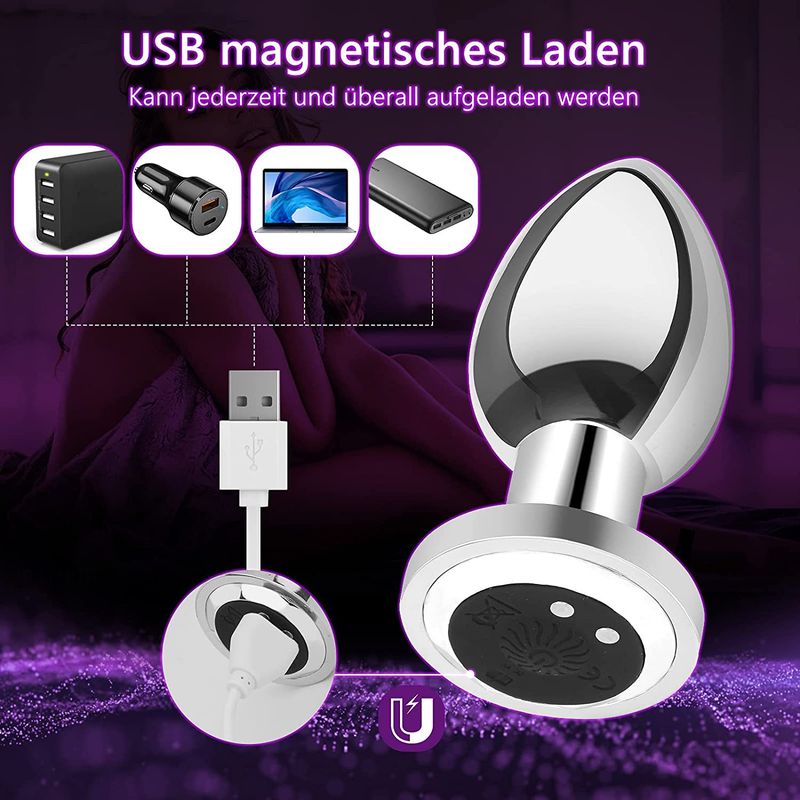control Remote Metal Plug Magnetic Suction Charging Vibration Anal Vestibular Masturbation Adult Sexual Products For_voghion.com