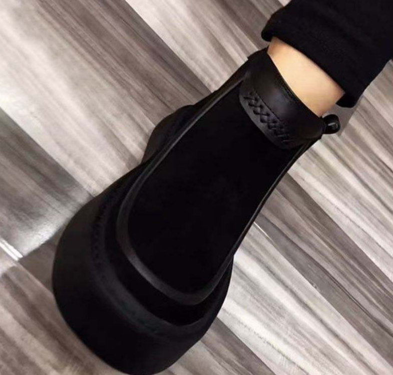 Herrenschuhe Sommerschuhe aus mattiertem Leder mit dicker Sohle, erhöhter Slipper, modische Freizeitschuhe, hochwertige, verschleißfeste kurze Stiefel_voghion.com