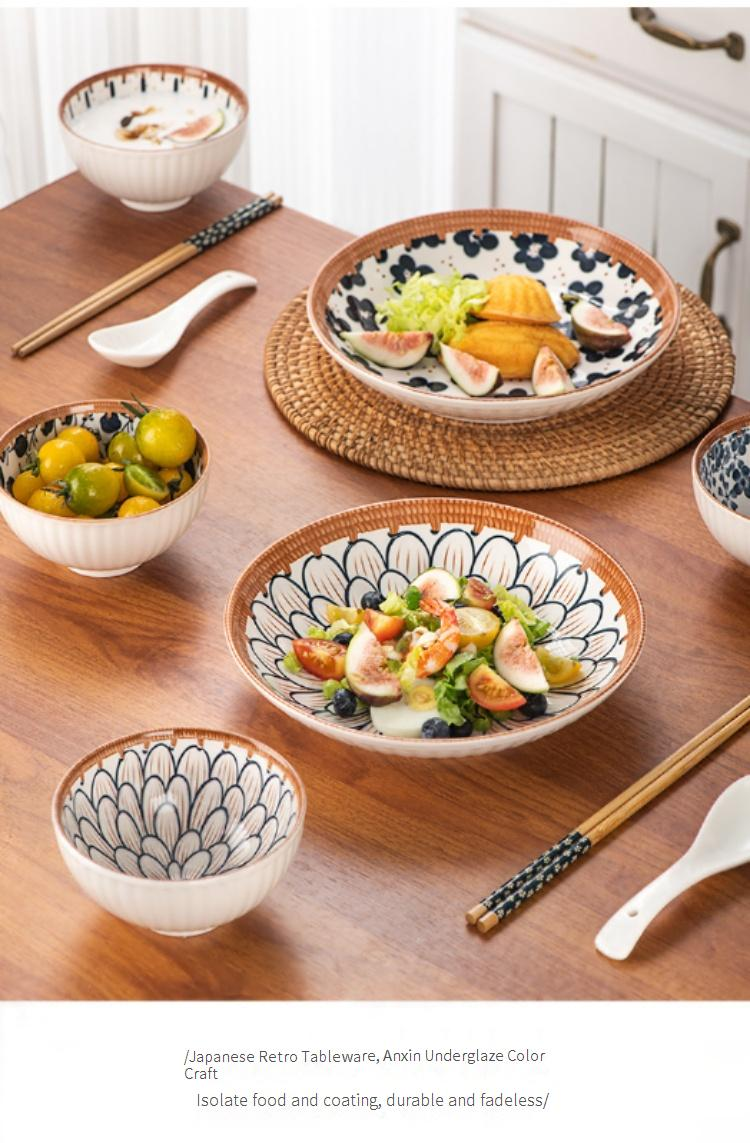 Ceramic Bowls And Plates Gift Box Underglaze Colored Ceramic Tableware Set, Opening Event Gift Set_voghion.com