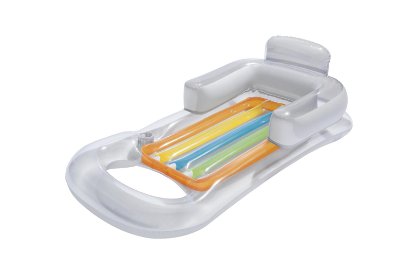 Inflatable Pool Float 161x84cm – Premium PVC Lounge Bed For Adults, Transparent/Blue Color Random – Ultra Durable For Beach, Lake & Pool Parties_voghion.com