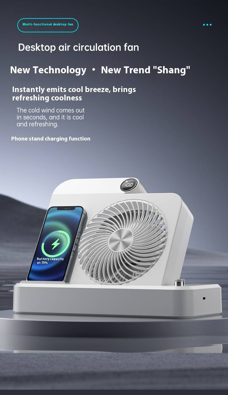 Versatile Desktop & Standing USB Fan With Remote Control - Ultra Quiet, 6-Speed Adjustable, Powerful Airflow, Rechargeable Battery, 12H+ Runtime_voghion.com