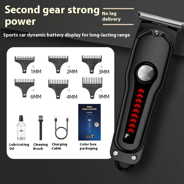 Cortapelos profesional para hombres: recortadora eléctrica recargable con pantalla digital, cuchilla de acero inoxidable, peine guía ajustable y motor silencioso._voghion.com