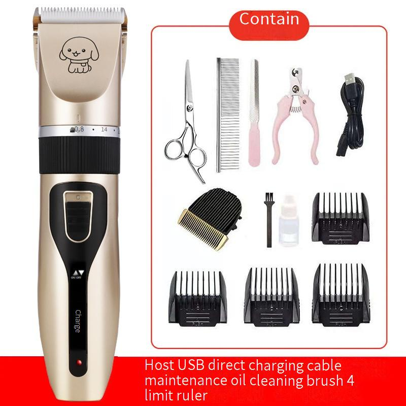 Professional Cordless Pet Grooming Clipper With Ceramic Blade - Quiet & Safe Trimmer For Dogs & Cats - Multiple Attachments For Full Grooming Kit_voghion.com