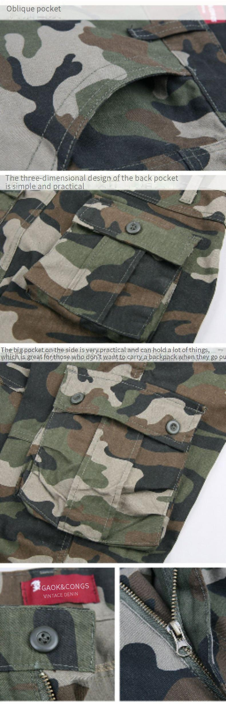 Men's Multi-Pocket Tactical Cargo Pants - Durable Outdoor Work Pants With Camo Design, Comfort Fit For Hiking, Travel & Daily Wear_voghion.com