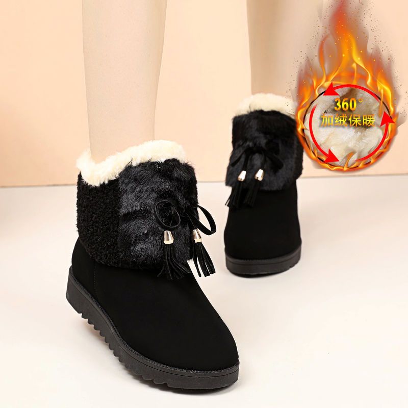 Women's Winter Snow Boots - Insulated Short Ankle Booties With Faux Fur Lining, Slip-On Casual Shoes For Women, Comfortable & Warm_voghion.com