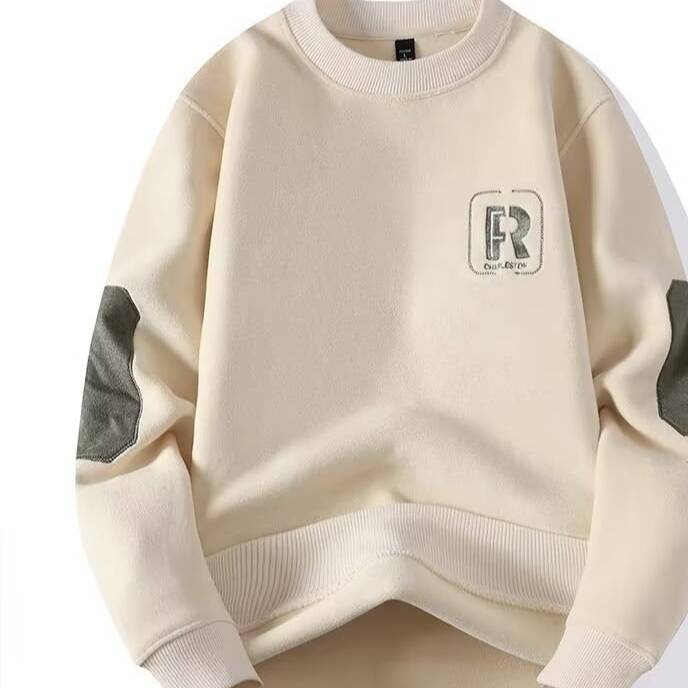 Herren-Fleece-Sweatshirt mit doppelter Lage – Retro-inspirierter Rundhalspullover (Schwarz/Grün/Anthrazit/Khaki, M-3XL)_voghion.com