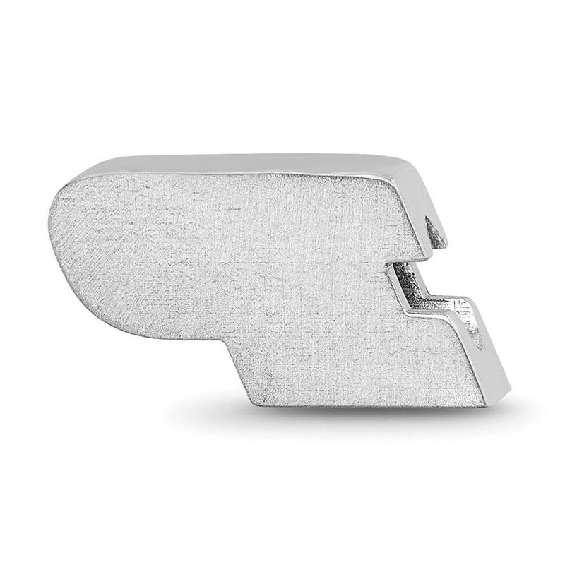 Sterling Silver Rhodium-plated LogoArt Purdue University Letter P Enameled Logo Bead_voghion.com