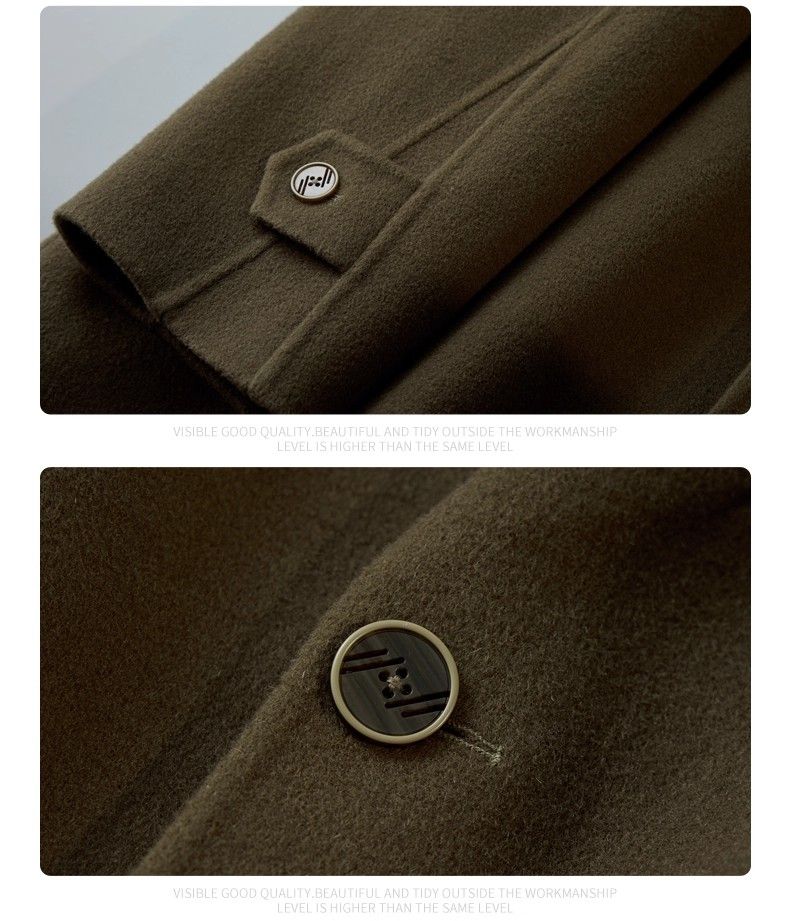 2025 New Autumn Winter Wool Men's Mid-Length Trench Coat Loose Casual British Woolen Overcoat Trendy_voghion.com