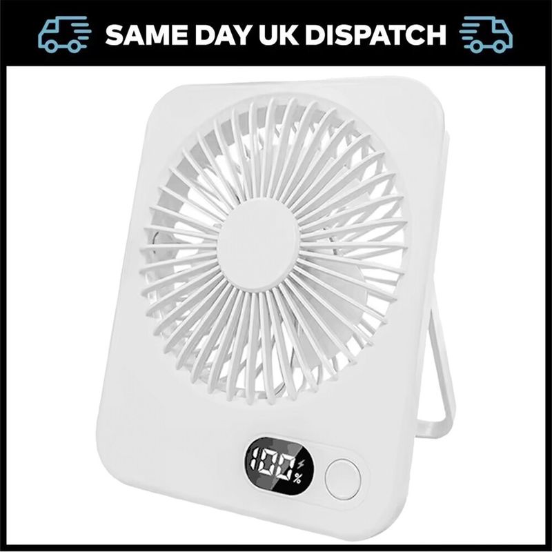 Quiet 5-Speed Table Cooling Fan Portable Small Mini FAN Rechargeable Desk Fan_voghion.com