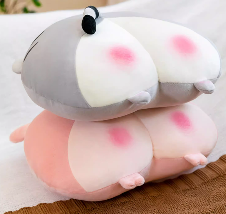Niedliche und kreative Plüschtiere. Superweiches Kissen. Schlafendes Corgi-Gesäßkissen. Mädchenpuppenpuppe auf dem Bett_voghion.com