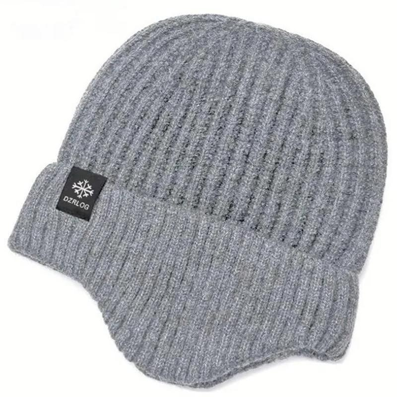 TGOGO 1 τμχ Ανδρικό χειμερινό πλεκτό μαλλί Beanie καπέλο ωτοασπίδα Προστατευτικό αυτιού Ζεστό βελούδινο κάλυμμα θερμικής φασολάδας_voghion.com