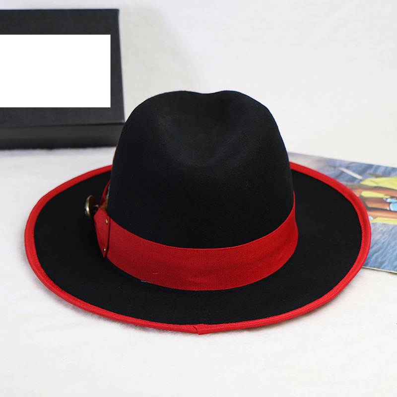 Wool felt hat Men's top hat Feather Classic gentleman retro style Wool jazz hat England_voghion.com