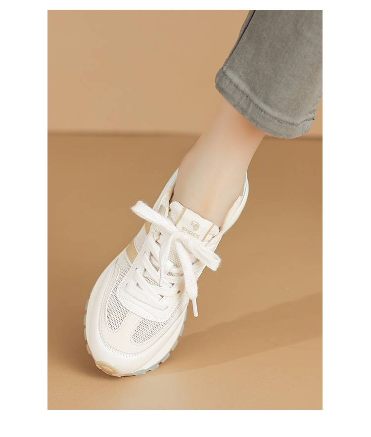 cameido Mesh Casual Sports Shoes For Women. These Shoes Feature Striped Color - Blocking, Presenting A Retro Style, Making Them Perfect For Traveling_voghion.com