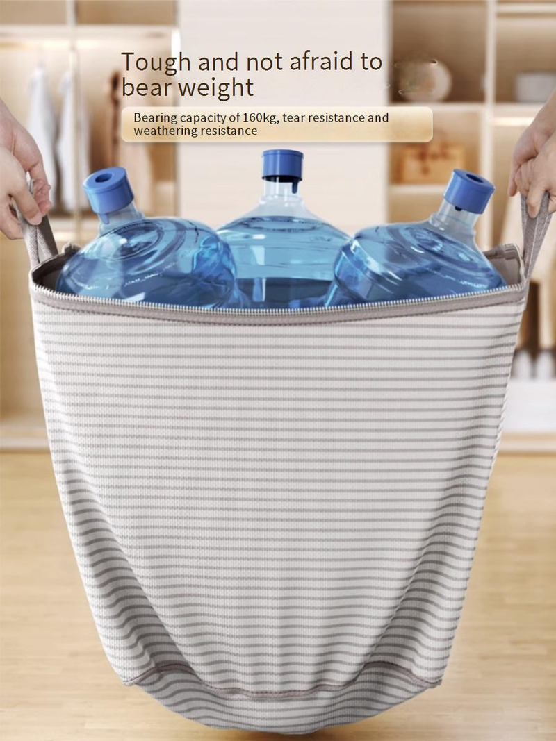 Bolsa para guardar ropa, edredón, polvo, a rayas, doble asa, gran capacidad, para mudanzas, embalaje y acabado de ropa._voghion.com