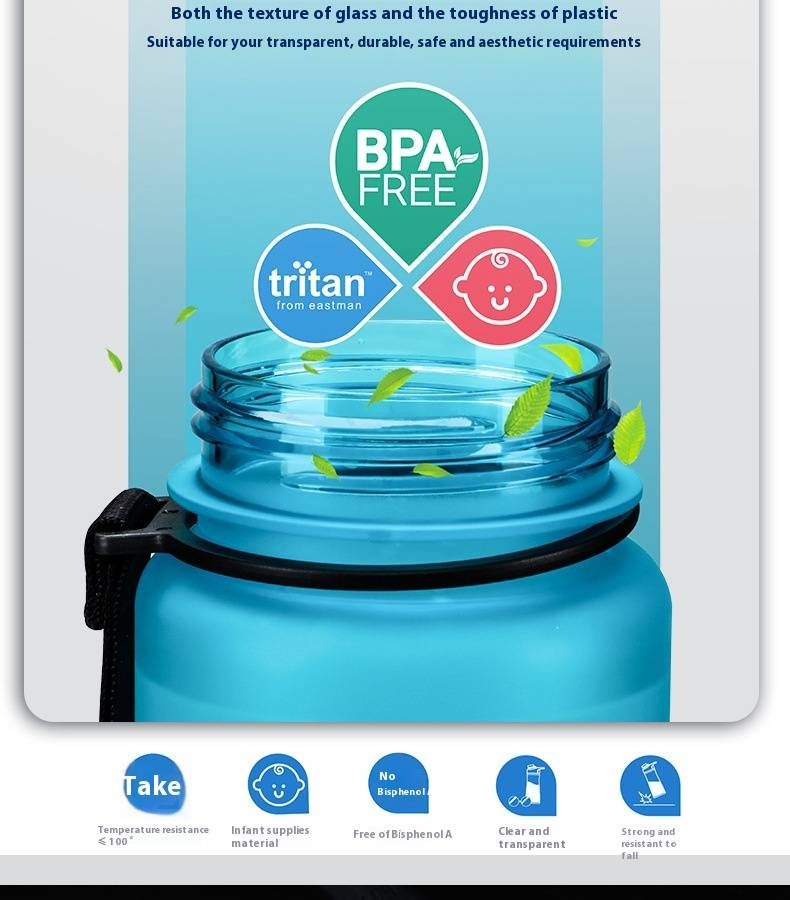 32oz Plastikwasserflasche - Auslaufsicherer und langlebiger Sportbecher für Fitnessstudio, Wandern, Schule (BPA-frei, mit Karabinerhaken, 2er-Pack)_voghion.com