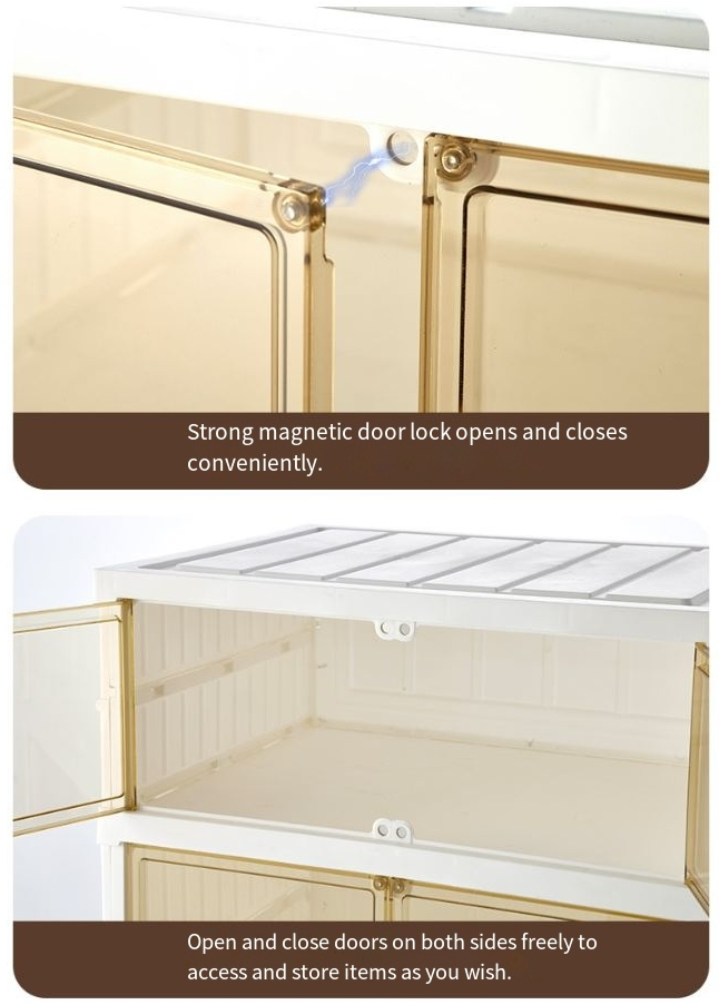 Folding Shoe Box Free Installation Shoe Cabinet Multi Layer Space Saving Simple Folding Shoe Rack Dust Proof Household Shoes_voghion.com