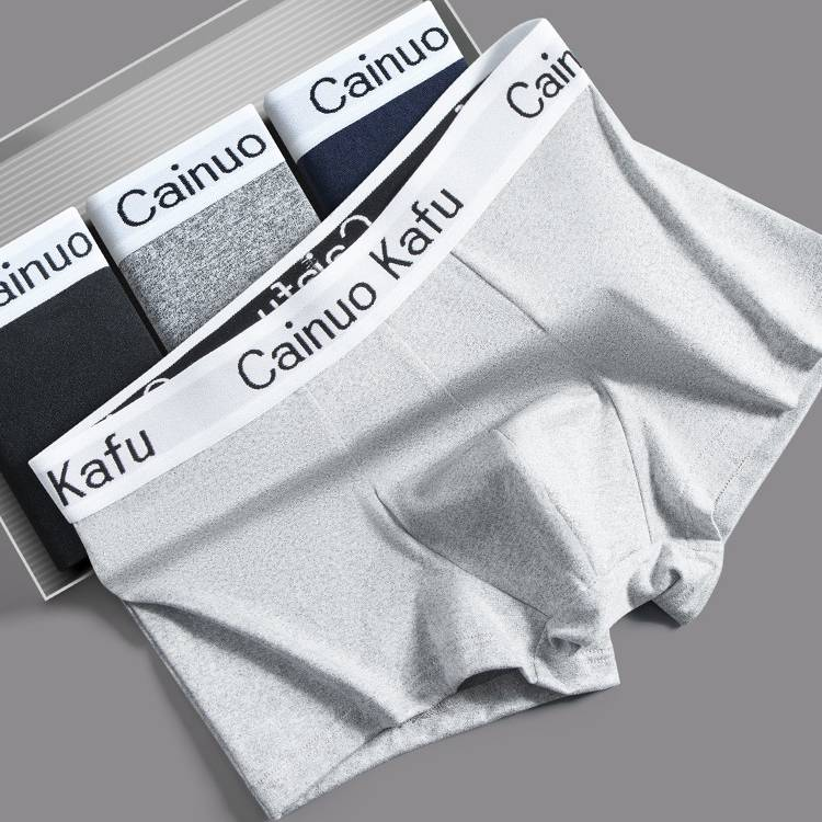Sous-vêtements pour jeunes hommes, pantalons plats à taille moyenne pour hommes, styles pour hommes, sous-vêtements antibactériens et respirants à quatre coins_voghion.com