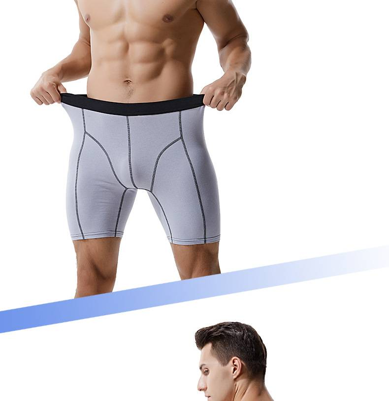 NOKO Size Lengthened Trouser Legs Pure Cotton Breathable Stretch Boxer Briefs Large Size Men's Underwear Underwear_voghion.com