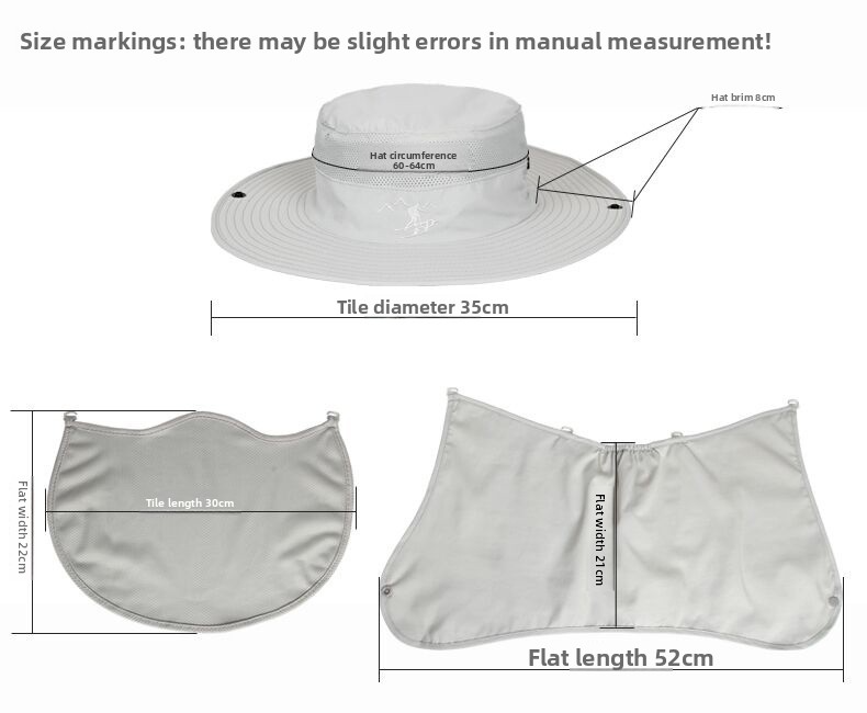 Cappello da sole da uomo e da donna con protezione per il viso - Protezione UV UPF 50+, asciugatura rapida e traspirante per escursionismo/pesca/campeggio_voghion.com