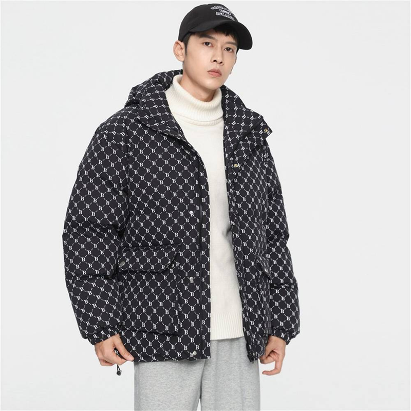 Winter 2025 Mode Warm halten Oberbekleidung Frauen Männer Druck Reißverschluss Langarm Verdicken Kapuze Baumwolle Gefütterte Jacke M-4XL_voghion.com