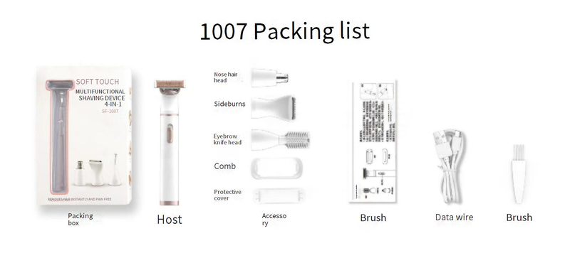 Depilator do usuwania włosów, urządzenie do usuwania włosów, golenie dla kobiet, trymer do brwi, wielofunkcyjna maszynka do golenia dla mężczyzn 5 w 1_voghion.com